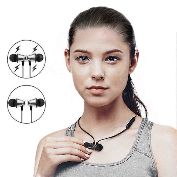 Magnetisk in-ear stereo headset trådløs bluetooth 4.2 headset