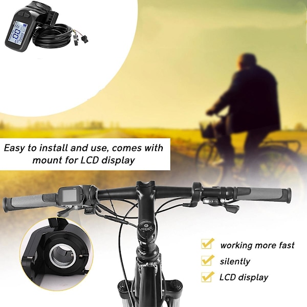 24V/36V/48V S886 Ebike LCD-displaypanel Tumgrepp för Elektriska Cyklar E-Scooter