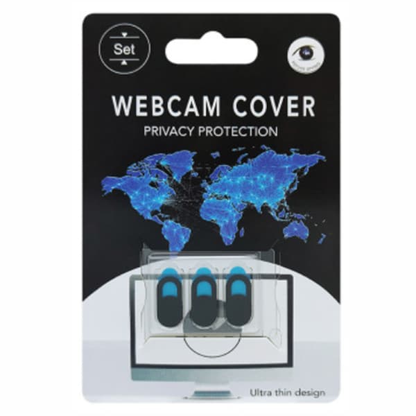 3-pack Webbkameraskydd - Webbkameraöverdrag - Spionskydd Svart one size