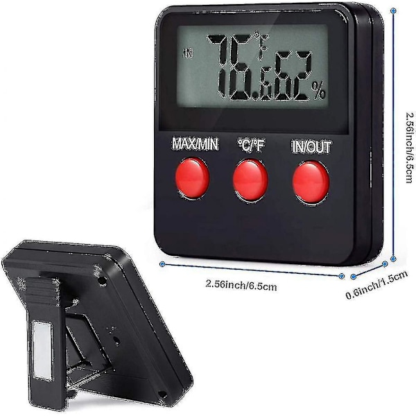 Digital Termometer LCD Hygrometer Temperatur- och Luftfuktighetsmätare för Husdjur Inkubator, Tank Digital Spårad Termometer