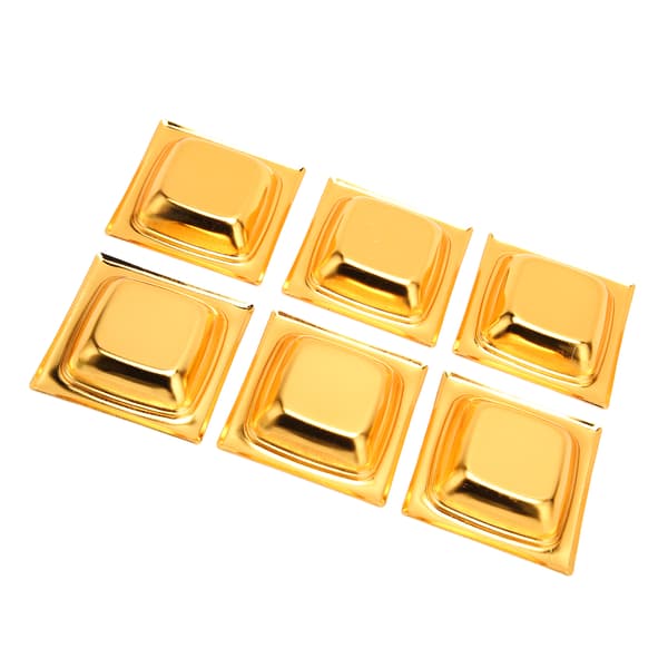 6-pack retro gold stackable dip bowls, stainless steel sauce dishes for salad, dessert, cake, and candy