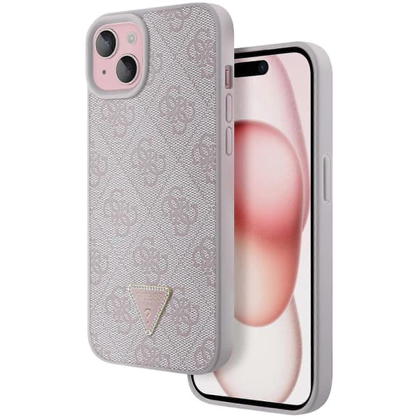 Etui til iPhone 15 Plus Elegant Trykt 4G Kamera Hevet, Lys Rosa