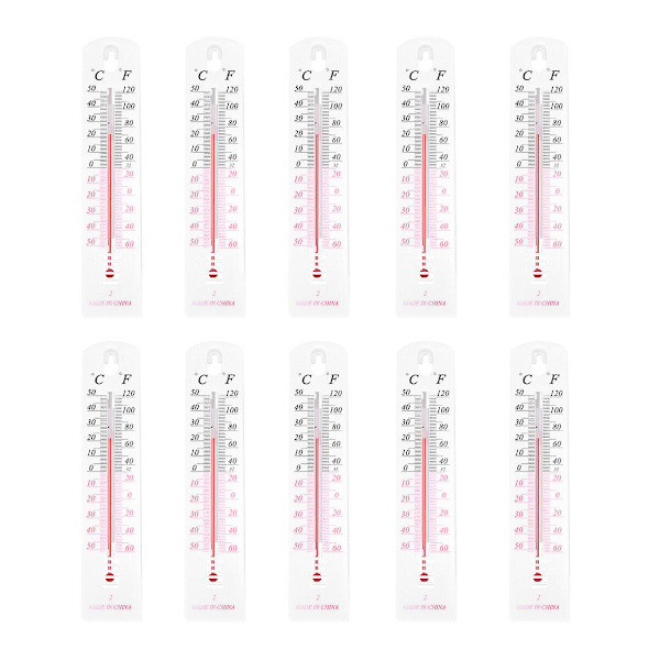 10 stk. Indendørs Termometer med Præcis Celsius og Fahrenheit Visning