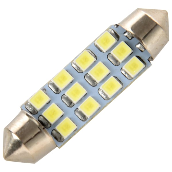 42mm 12 SMD 3528 LED Vit Bilinredning c5w Kupol Festoon Glödlampa Ljus DC 12V