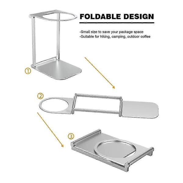 Sammenleggbar Kaffefilterholder Hell Over Dryppstativ Aluminium Espresso Kaffe