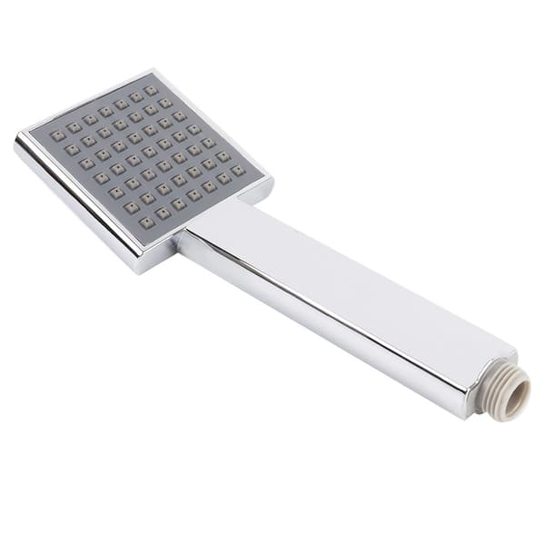 Square Handheld Shower Head Simple Exclusive Shower Head Top Spray Silver