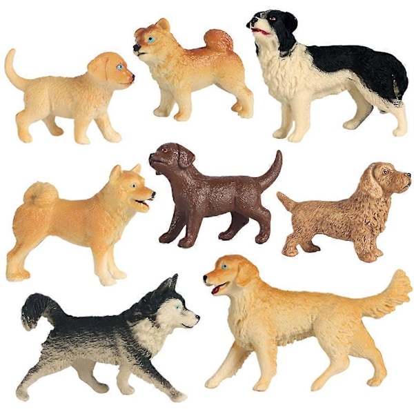 Dog Figurines Model Toy Set Simulation PVC Dog Figures Animals Toy Playset Educational Learning Toys for Kids