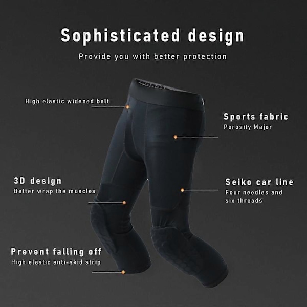 Barn Pojkar Vadderade Sporttights Basket Kompressionstights Atletiska Vadderade Tillbehör Kompressionstights Träningsleggings