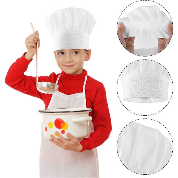 Kokkehat Kokkehatte til Kvinder Kokkehat Kokkehatte til Mænd Kokkehue Kokkehat Kostume Bagerhat Toad Hat Kokkehat Kvinder Kokkehatte, hvid B