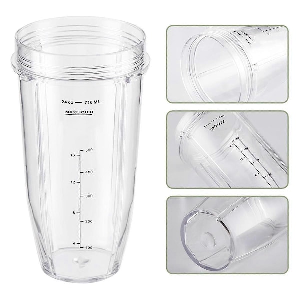 4 st Ersättningsdelar Blenderkoppar 24oz med Lock Blenderkoppar för BL480 BL640 CT680