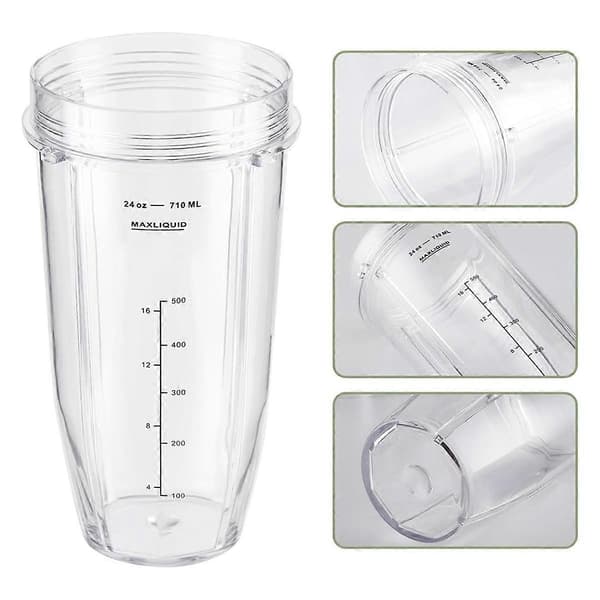 4 stk Blenderkopper Erstatningsdeler 24oz med Lokk Blenderkopper for BL480 BL640 CT680