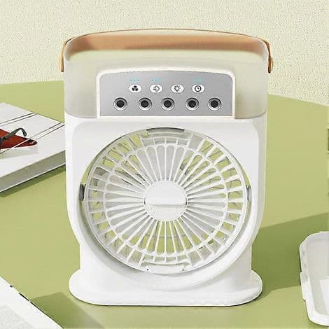 Bordventilator og luftfugter, mini bærbar aircondition, luftkøler til hjem og kontor - AquaForge