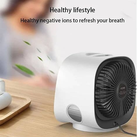 Bærbar ventilator / bærbart klimaanlæg / luftkøler / USB luftfugter til hjemmet (hvid)