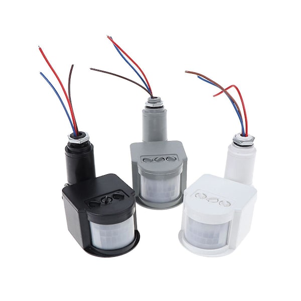 LED rörelsesensor 220V automatisk infraröd PIR rörelsedetektor väggmontering timer utomhus 12V sensor