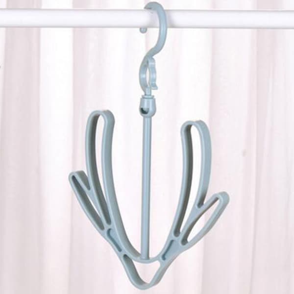 Shoe Drying Rack PP 360° Rotatable Windproof Connectable Shoe Storage Hanger for Scarves Hats Blue