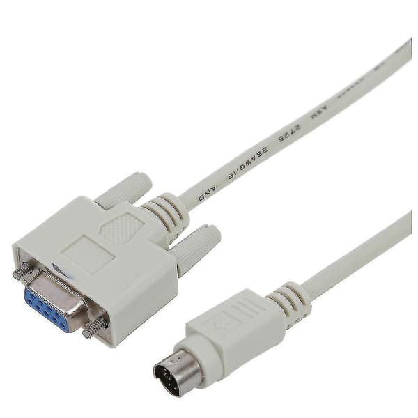 Db9p Til 8p Mini Din Rs232 Nedlastingskabel Hvit 2,5 m For Plc Dvp-eh