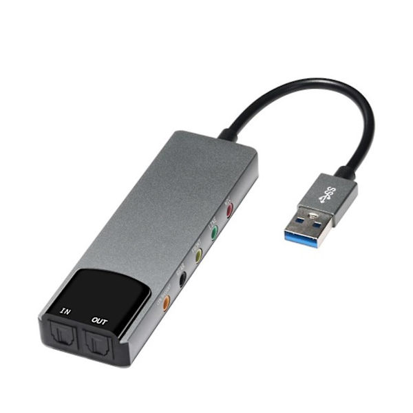 USB-äänikortti 7.1 5.1 kanavainen Ulkoinen äänikortti SPDIF Optinen PC-tietokoneelle