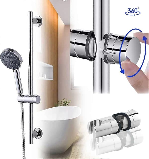 2 stk. Dusjhodeholder 18-25 mm Dusjhodeholder Erstatning 360 Justerbar