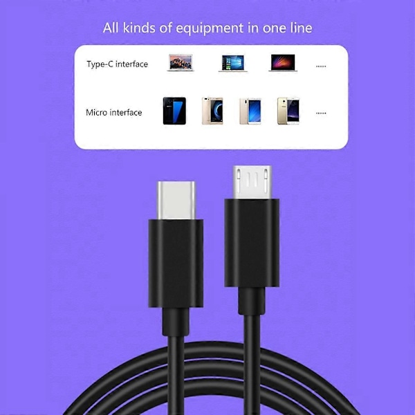 USB C til Micro USB Kabel Micro USB til USB Type C Adapterkabel USB-C til MicroB