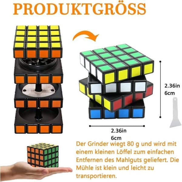 Grinder - Magic - 4 dele - Sort - 58 x 58 mm - Fint pulver