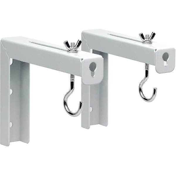 Universal Projektorlerret L-brakett Veggmontering, Justerbar Forlengelse Med Haken Manuelt, Vegg Eller Takmontering - Inkluderer Kroker Og Maskinvare (2 stk)