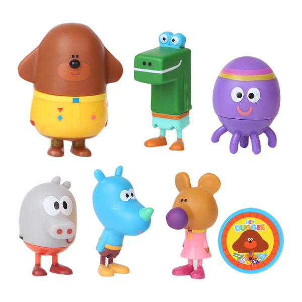 6 Hey Duggee Actionfigurer Leksaksset