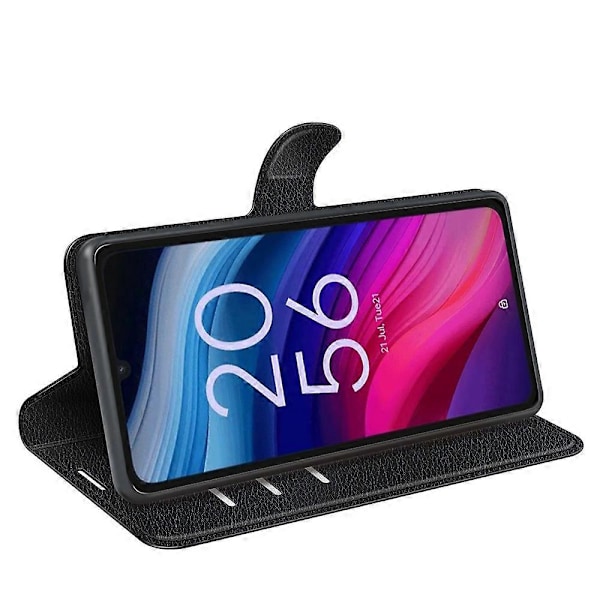 Til TCL 505 Etui Litchi Tekstur Stødsikkert Læder Wallet Telefon Cover