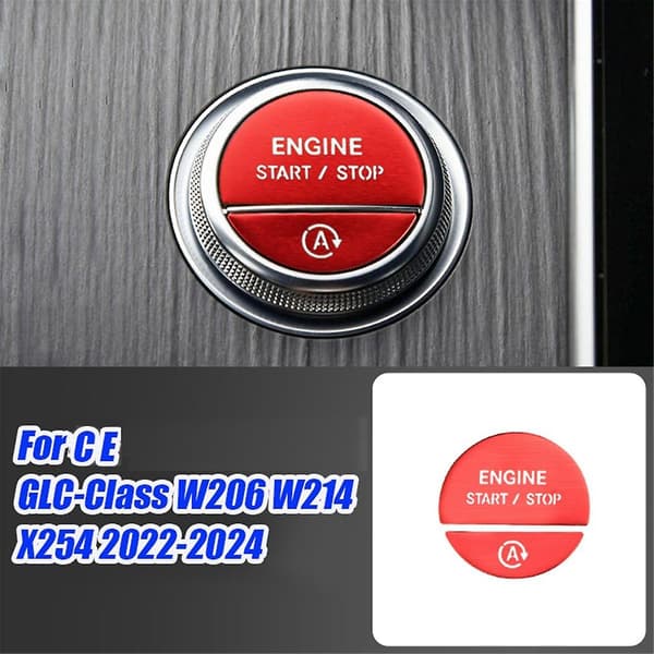 Bilsædeinteriør Motor Start Stop Nøgleknap Sticker til C E GLC-Klasse W206 W214 X254 2022-2024 Blå