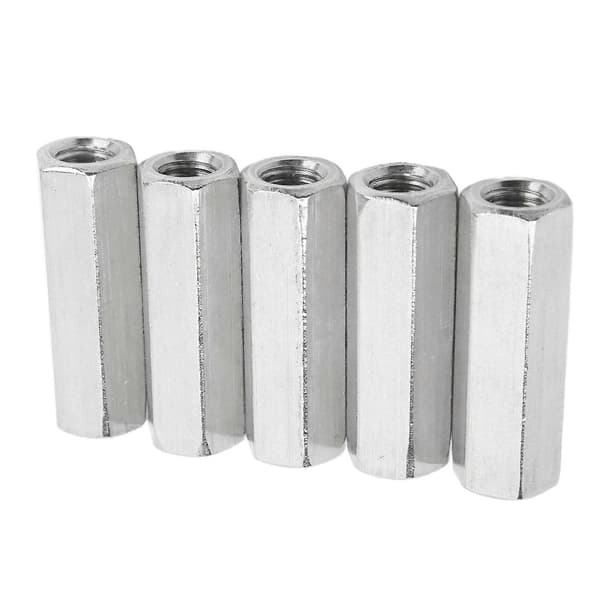 Højkvalitets 5 stk. M12*1.75-19-L60mm 304 rustfrit stål sekskantet forbindelse