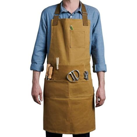 Solid, vanntett voksdukforkle; verktøyforkle; verksted, DIY, hjem/hage, frisør, kokk