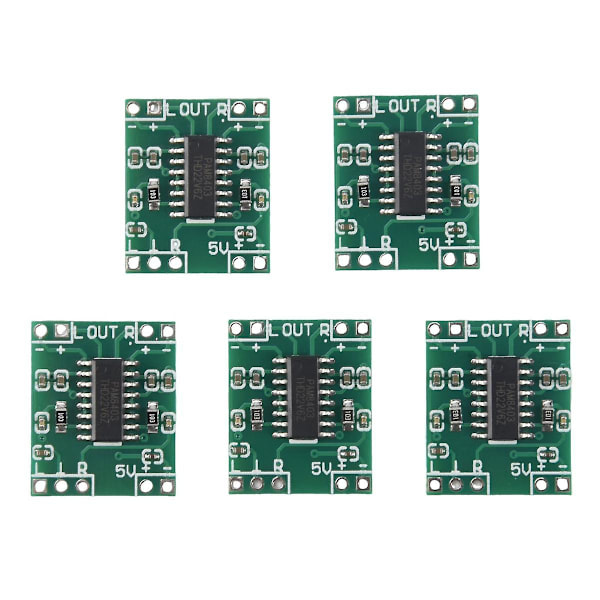 5 st digitala effektförstärkarkort, 2*3W typ D PAM8403 ljudmodul DC 5V digital ljudförstärkarkortmodul