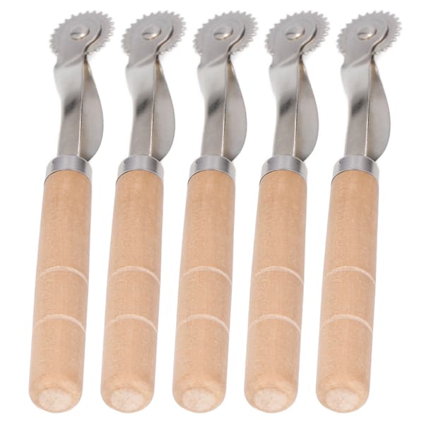 5 Pcs Stainless Steel Tracing Wheel with Wooden Handle, Tool for Punching and Marking