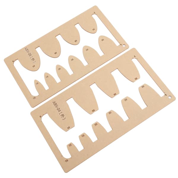2 pcs Leather Craft Acrylic Stencil Set for DIY Handmade Belt Sword Tail Square Tail Cutting Tool