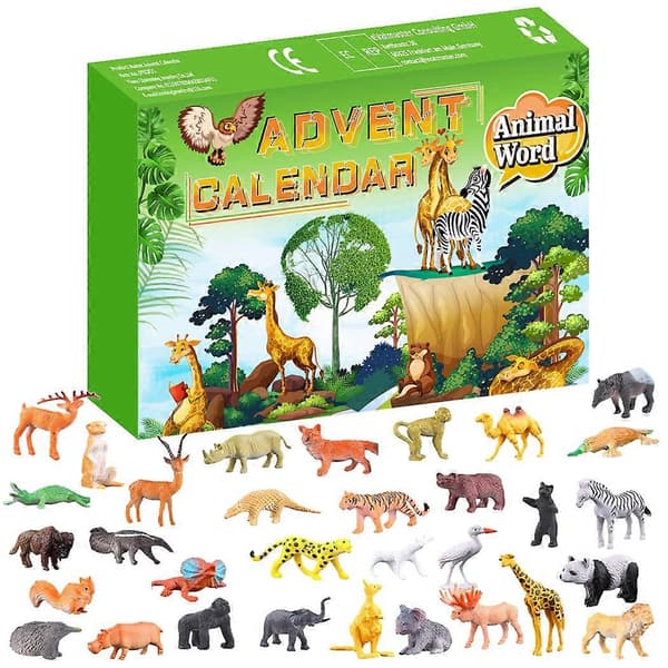 Julekalender med 24 Digitale Nedtælling Dyr Blind Box Julegave til Børn