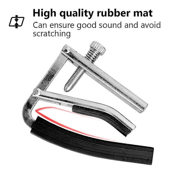 Gitarr Kapo Professionell Akustisk Gitarr Kapo Bottenstödstyp Inbyggd Gummikudde Metall Gitarr Kapo Stränginstrument Tillbehör för Folk Klassi
