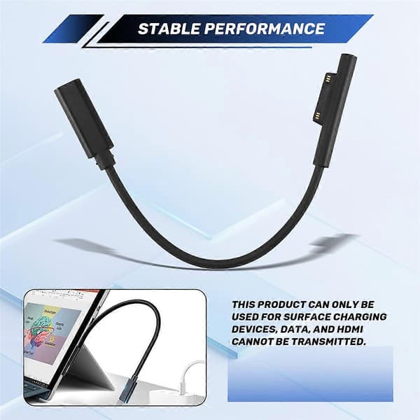 För SURFACE Connect till USB-C Laddningskabel Kompatibel för SURFACE Pro7 Go2 Pro6 5/4/3 Laptop1/2/3 &
