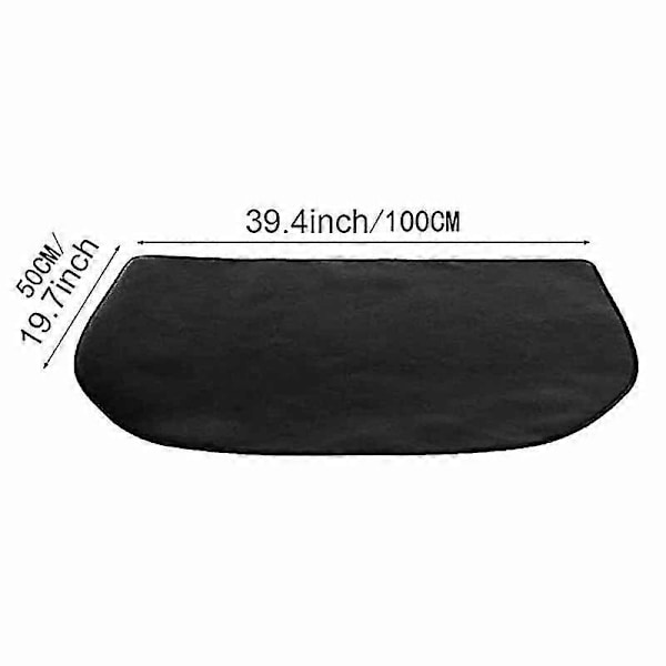 Indendørs Pejsemåtte Brandhæmmende Glasfiber Pejsemåtte - Gnistbeskyttelsesmåtte til Pejs og Brændeovn (Sort, 100 x 50 cm)
