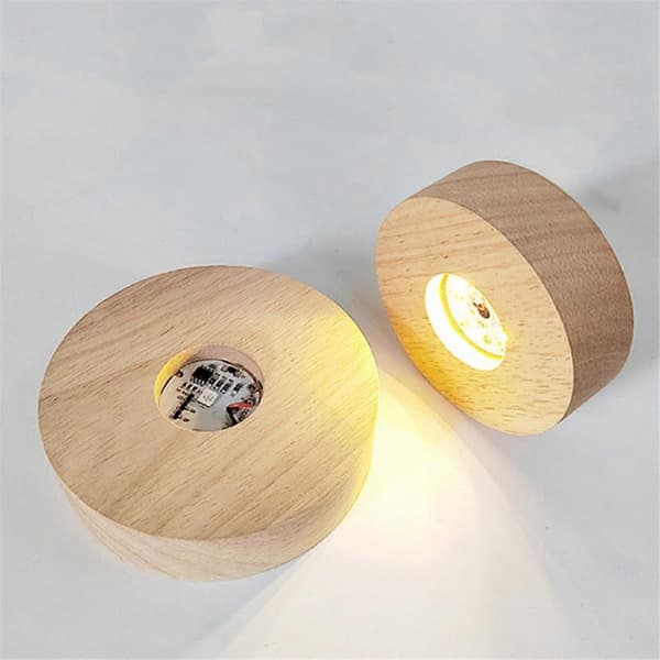 LED Træ Display Stand til 3D Krystal Glas Resin Kunst Lys N C