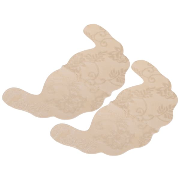 Lace Breast Covers Stickers - Self-Adhesive U-shaped Disposable Bra Inserts (Khaki B)