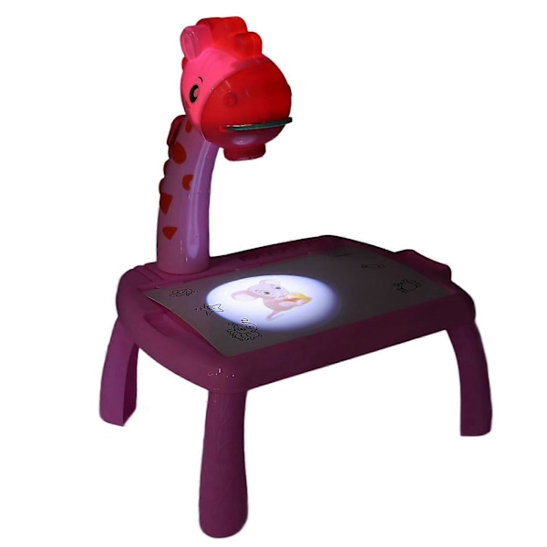 Projektor Tegnebord Pedagogisk Morsom Projektor Malingsbrett for Gutter og Jenter M Rosa Giraff
