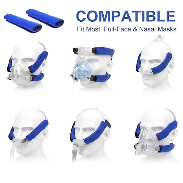 8 pakkausta CPAP-maskin hihnasuojuksia, kasvojen pehmustesuojus CPAP-hihnan päähineeseen, universaaleja ja uudelleenkäytettäviä mukavuuspehmusteita