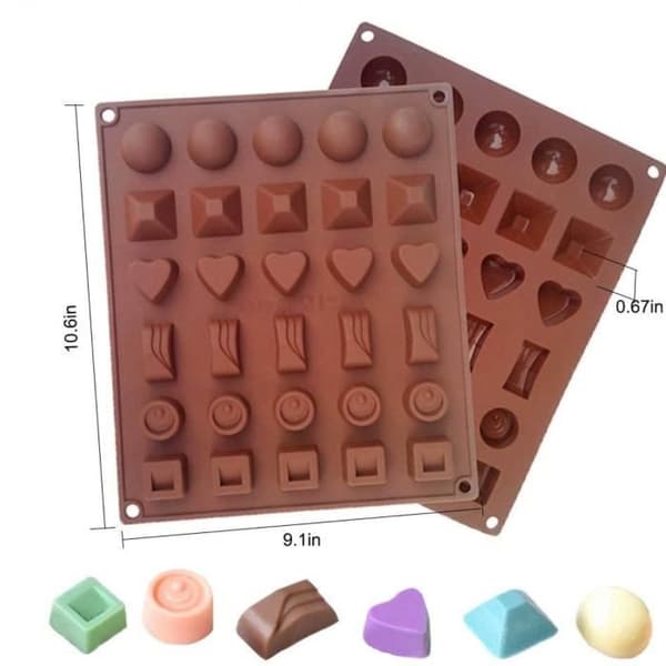Chokladformar - Set om 5 - Silikon - Non-stick - För kakor och isbitar