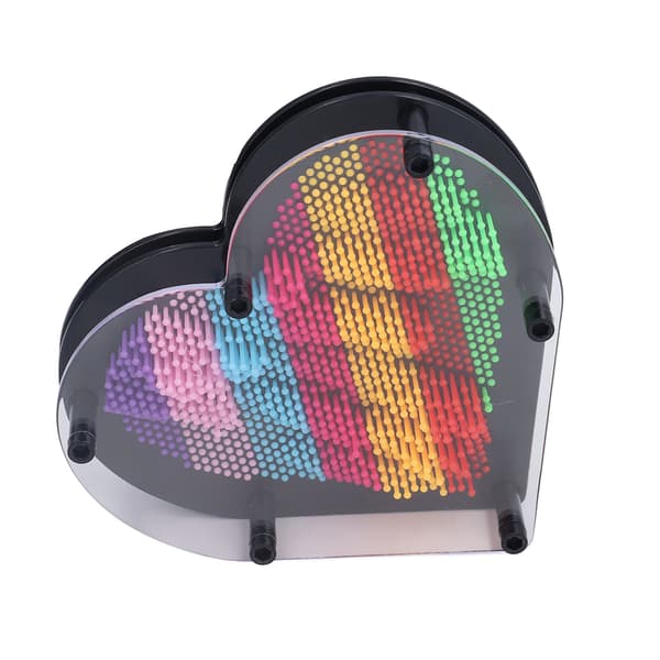 Rainbow 3D Heart Pin Art Board, Clone Handprint Modeling Needle Painting, Creative Hand Shape Decoration Gift