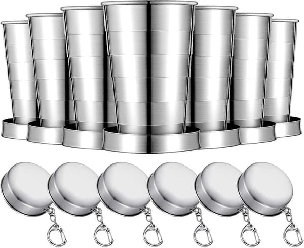 2025 Seneste Model Tessco 6 Stk Sammenklappelige Shotglas Rustfrit Stål