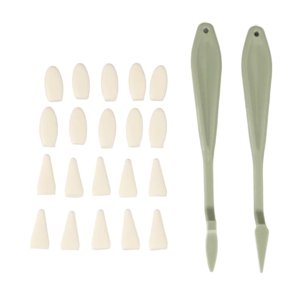 2 Pcs Art Sponge Tools with Plastic Handle, Washable and Replaceable, 20 Refill Heads for Drawing Supplies