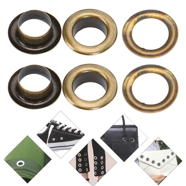 100 stk. 8 mm hule nitter i bronze til læderhåndværk, snørehuller, håndlavede beslag