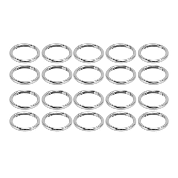20 st silverfjäder O-ringar 1,57 tum diameter 0,2 tum tjocka kopparlegeringslås för handväskor, väskor, smyckestillverkning, DIY