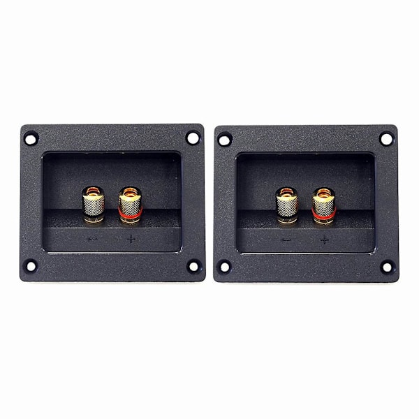 2 stk. DIY Bilstereo 2-vejs Højttalerboks Terminal Fjederkop Stik Bananstik og stik Subwoofer Stik 93x80mm sort