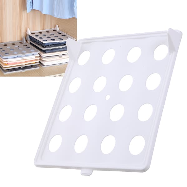 Clothes Folding Board Storage Rack for T-shirts, White Household Organizer Shelf for Wardrobe