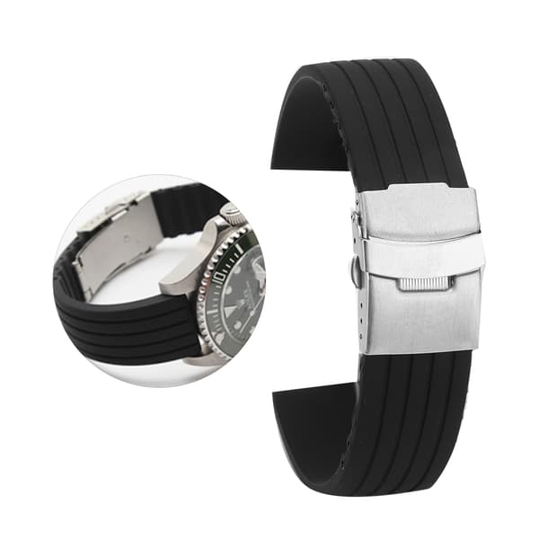 Universal Adjustable Silicone Watch Strap Replacement Accessory (18mm)